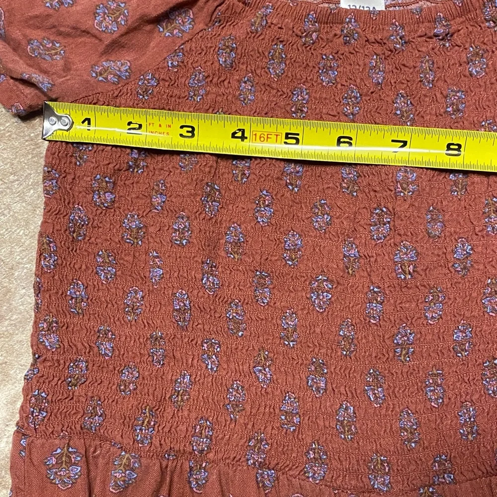 OshKosh B'gosh Terracotta Smocked Jumper 12/12A Academia Summer Fall